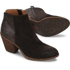 Sofft Ankle Boots Heels Brown Shimmer Suede 7